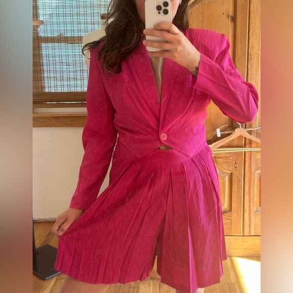 Vintage Pink Wrapper Two 2 Piece Tailored Set - Picture 1 of 11